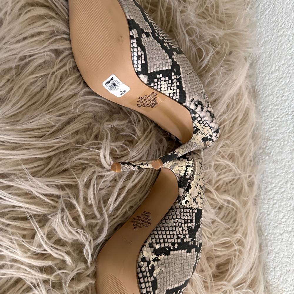 Express Snakeskin Patterned Heels - image 4